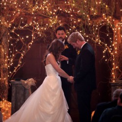 Fall Rustic Barn Inspired Wedding Chuppah | Twinkle Lights