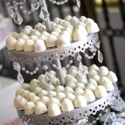 White Wedding Dessert | White Truffles with Rosette Decoration