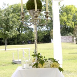 Summer Wedding Table Decoration | Tall White Candelabra