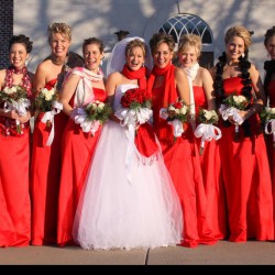 Winter Wedding Red Bridesmaid Dresses