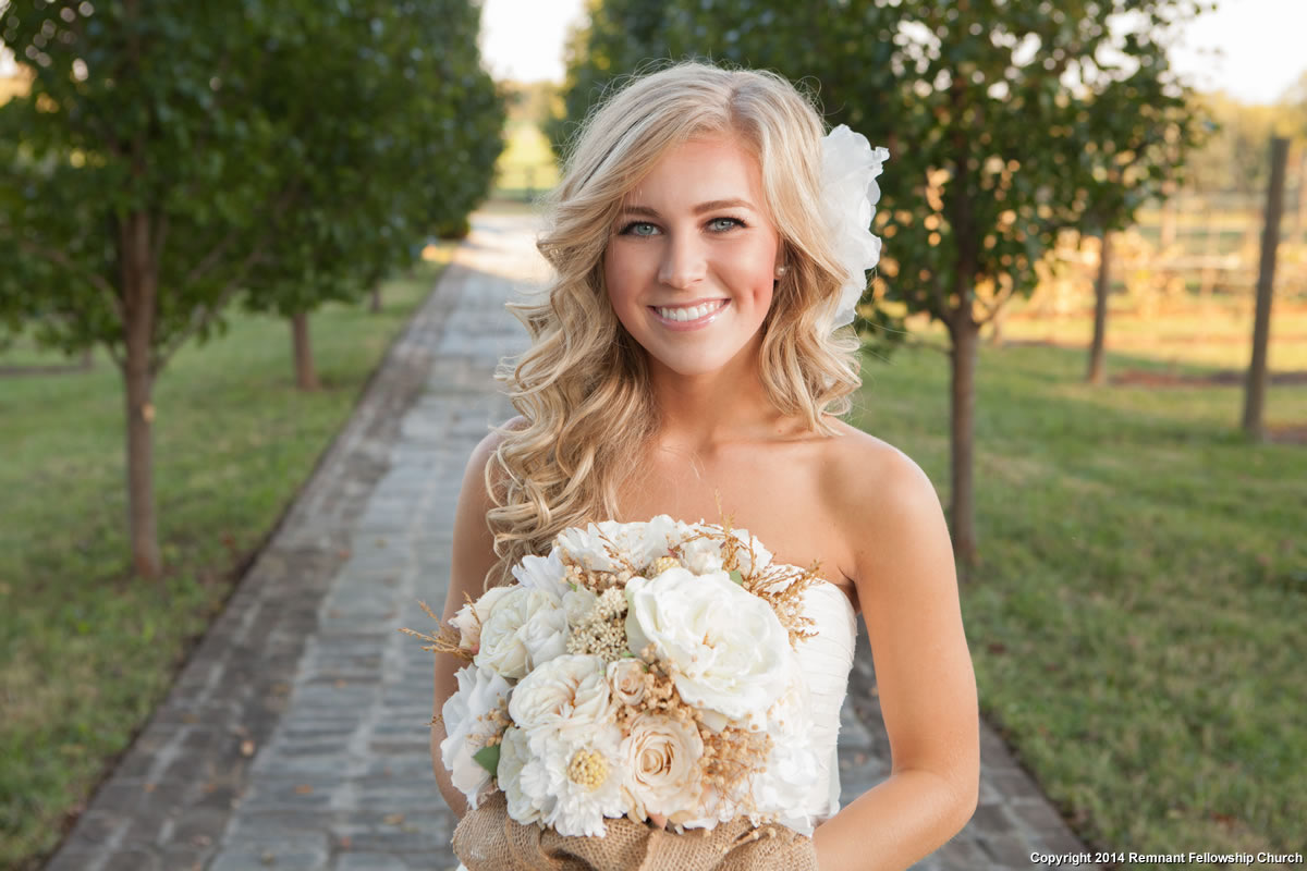 Fall Bridal Long Wavy Hair with Side Flower Accessory