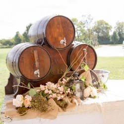 Rustic Fall Wedding | Barrel Drink Table Decorations