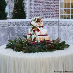Fall Square Tiered Wedding Cake