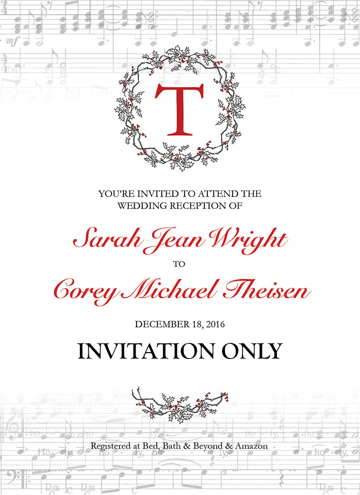 Wright and Theisen Wedding Invitation