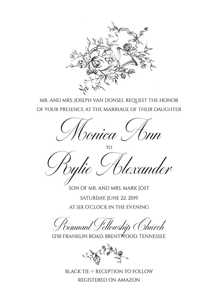 Jost-VanDonsel Remnant Fellowship Wedding Invitation
