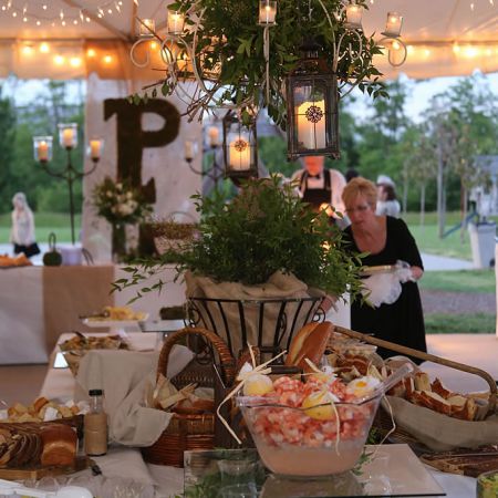 Rustic Spring Wedding Reception Food Table Decorations