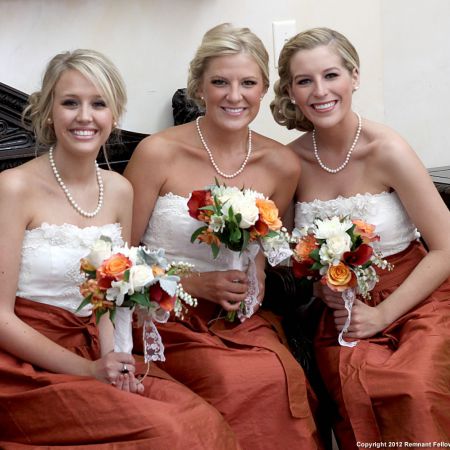 Fall Bridesmaid Dresses | Lace and Burnt Orange