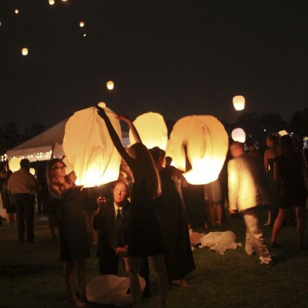 Summer Wedding Lantern Release | Tangled Inspired Lantern Release at Sun Down