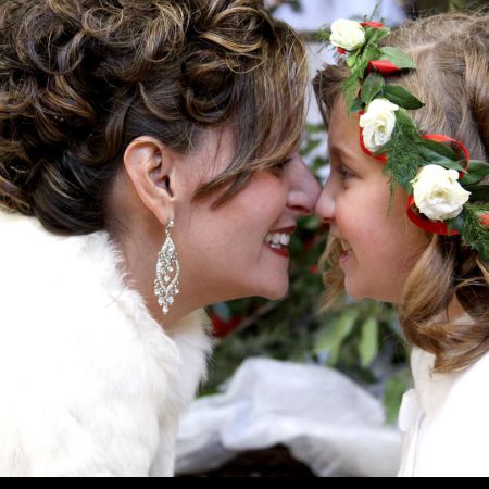 Flower Girl with Red and Roses Flower Crown