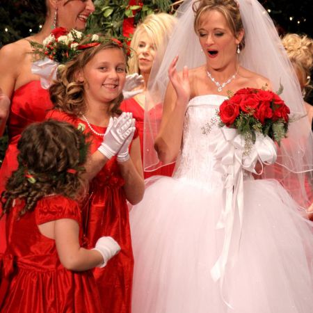 Red Winter Wedding | Red Flower Girl Dresses with Flower Crown