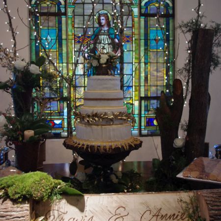 Fall Rustic Woodland Tiered Wedding Cake | White Wedding Cake with Flower and Greenery Accents