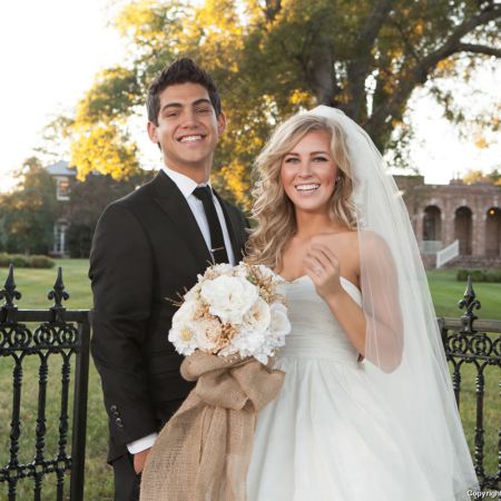 Rustic Fall Wedding Bouquet | White Roses with Long Burlap Bow