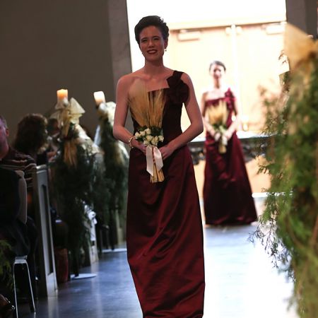 Diaz/Dubois Covenant Wedding Bridesmaid entering ceremony