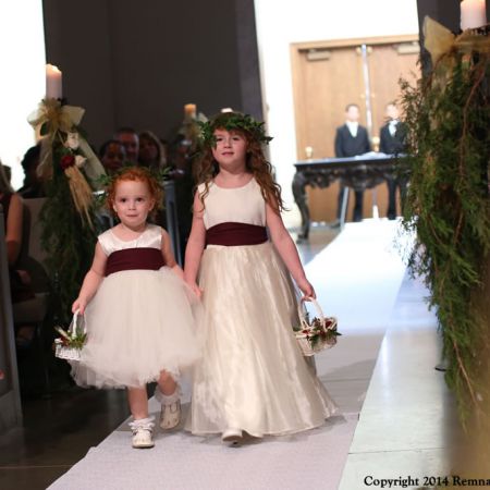 Fall Harvest Wedding, Flower Girls | White Tule Dresses and Flower Crown