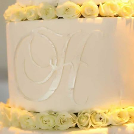 Summer Wedding Cake Couple Monogram