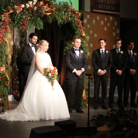 Thissen/MacPherson Covenant Wedding Fall Wedding Color Inspiration-Chuppah Decoration | Burnt Orange, Gold, Maroon