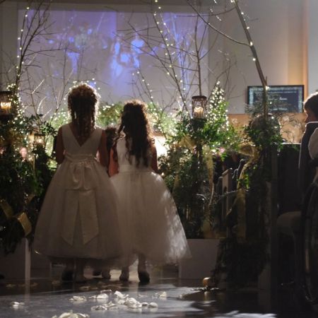 Formal Fall Wedding Flower Girls Entrance