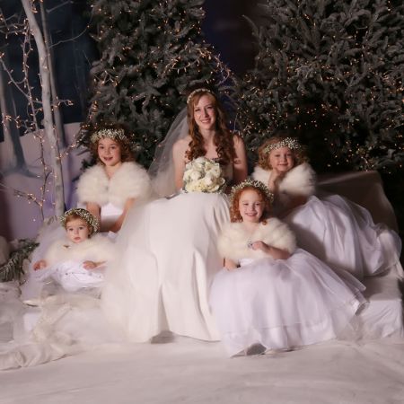 Winter Wedding Color Inspiration | White Tule Flower Girl Dresses