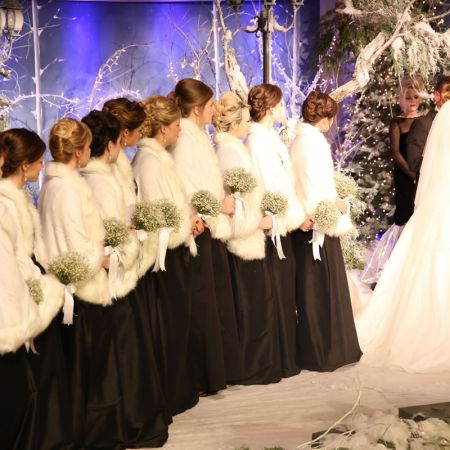 Day/Ancona Covenant Wedding January Formal Winter Wedding Bridesmaid Chignon Hair