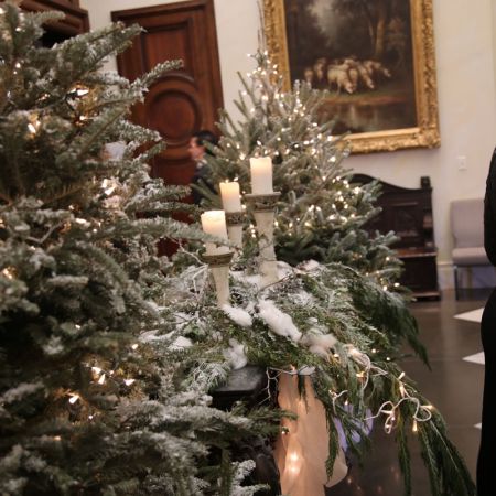 January Frosted Winter Wedding Pine and Snow Decorations