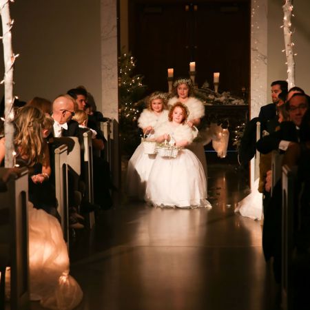 Winter Wedding Color Inspiration | White Tule Flower Girl Dresses