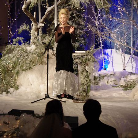 Gwen Shamblin speaking at the Day Ancona Wedding Ceremony at Remnant Fellowship Church