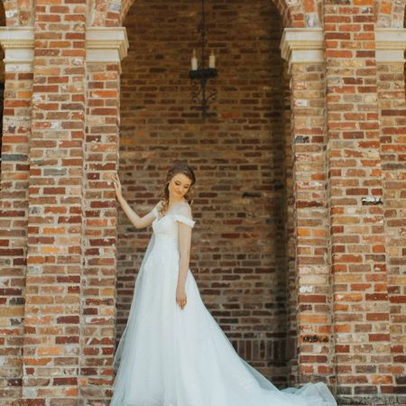 Koppenaal/McCoy Covenant Wedding Koppenaal/McCoy Remnant Fellowship Wedding Off the shoulder, Lace and Tule A-line Wedding Gown