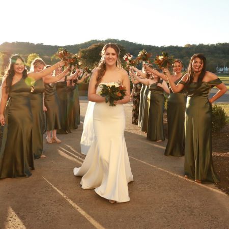 Adamo/Mentessi Covenant Wedding Adamo/Mentessi Remnant Fellowship Wedding- Olive Green satin Dresses for Bridesmaids