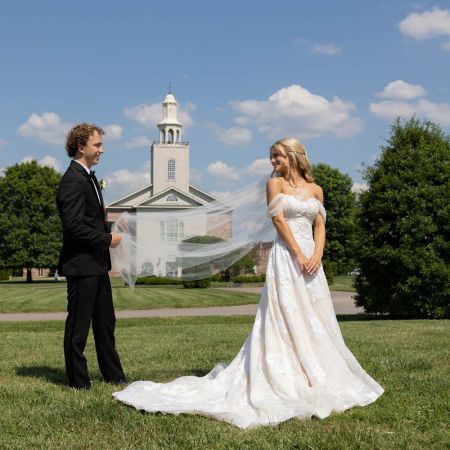 Shepherd/Stites Covenant Wedding Shepherd/Stites Summer Bride Off the Shoulder, Floral Lace Wedding dress with a drop waist-line