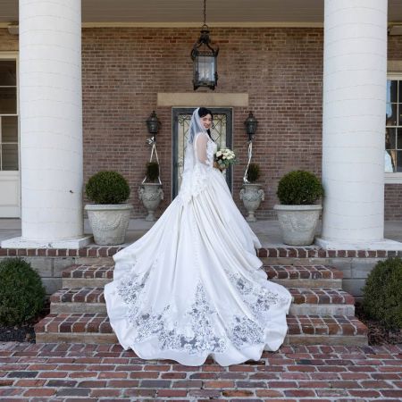Smith/Wright Covenant Wedding Smith-Wright Remnant Fellowship Wedding Satin Dress with Lace Details