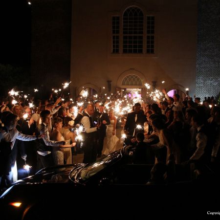 The grand exit of the bride and groom