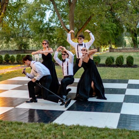 Black and White Checkerboard dance floor, Outdoor summer reception dance party suprise dance