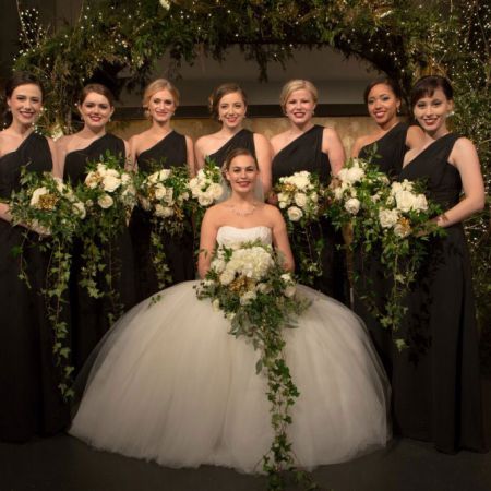 Fall Formal Harvest Wedding | Black Long, One-Shoulder Grecian Bridesmaid Dress