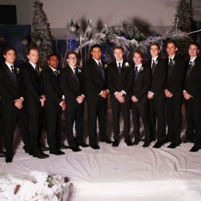 Winter Groomsmen Wedding Suits | Black Jackets with Navy Vest and Tie