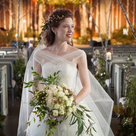 Jost/Stone Covenant Wedding Fall Formal Half-Up Half-Down with Floral Crown