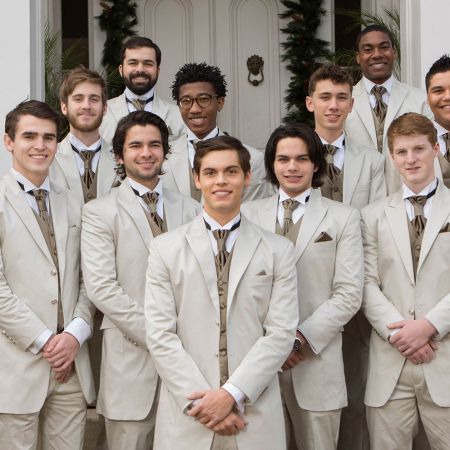 Fall Wedding Groomsman Suits | Tan Suits