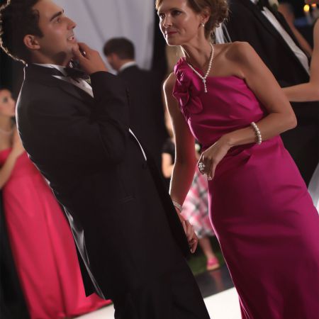 Pink Summer Wedding | Mother of the Groom | Pink Formal Strapless Gown
