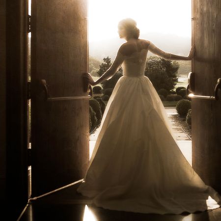 Formal Summer Wedding Dress | Full A-Line with Off the Shoulder Lace top, Scalloped Edge