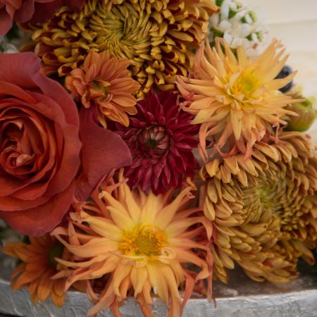 Fall Wedding Flowers Decoration | Burnt Orange, Gold, Maroon