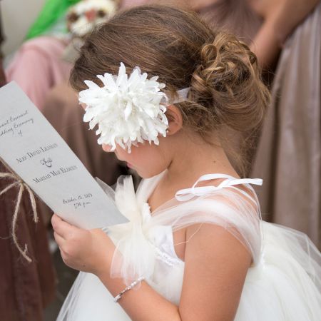 Flower Girl with Messy Bun and Floral Headband