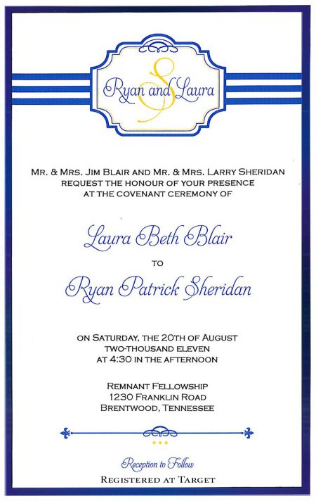 Late Summer August Wedding Invitation | Navy and White Nautical Theme