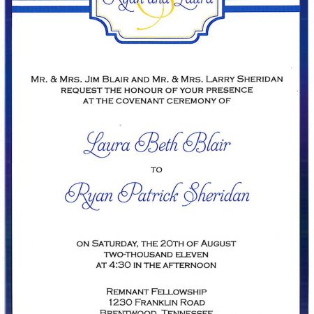 Sheridan/Blair Wedding Invitation Late Summer August Wedding Invitation | Navy and White Nautical Theme