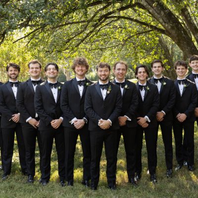 Groomsmen in Black Tuxes for the Covenant Wedding of Zachary and Emma McDonald