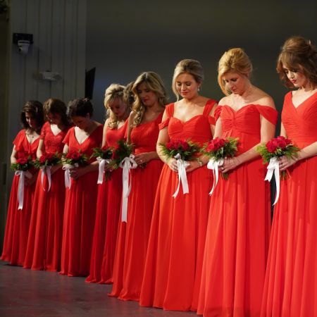 Red Winter Christmas Bridesmaid dresses