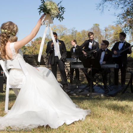 Maginnis/Langsdon Covenant Wedding Summer Wedding Dress | A-Line | Lace Top with Short Sleeve Detail