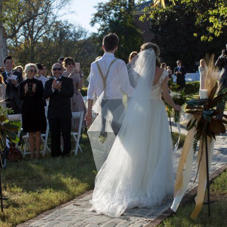 Maginnis/Langsdon Covenant Wedding Summer Wedding Dress | A-Line | Lace Top with Short Sleeve Detail