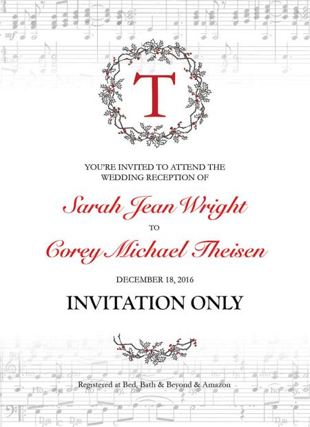Sarah Wright and Corey Theisen Remnant Fellowship Wedding Invitation