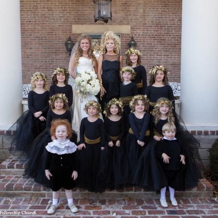 Bride and Her Flower Girls and Ring Bearers
