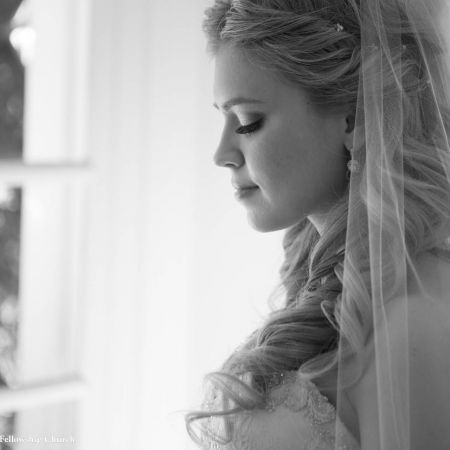 Jost/Martin Covenant Wedding Fall Formal Wedding Hair with Veil | Half-Up Half-Down Curly Blonde Hair