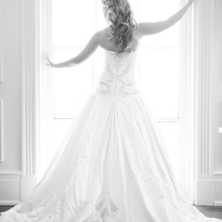 Jost/Martin Covenant Wedding Formal Strapless Wedding Gown with Embroidered Detail | Bridal Portrait